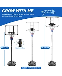 Zeny Portable Basketball Hoop System Stand Height Adjustable with Backboard and Wheels for Indoor Outdoor Goal