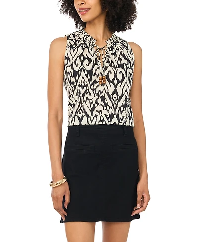 Vince Camuto Women's V-Neck Front Slit Top