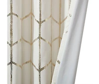 Avobird Total Blackout Metallic Print Grommet Top Curtain Panel