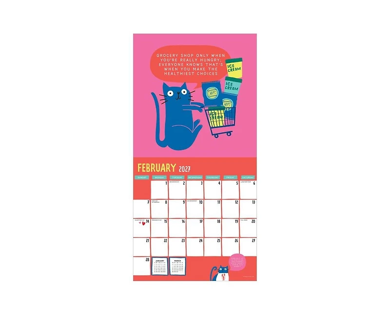 Tf Publishing Paper Goods 2027 Cat vs Adulting Wall Calendar