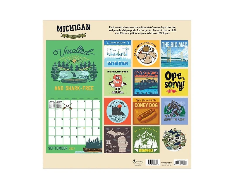 Tf Publishing Paper Goods 2027 Home Michigan Wall Calendar