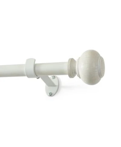 Threadmade Rhinebeck 1 Inch Adjustable Decorative Single Curtain Rod With Faux Wood Ball Finials