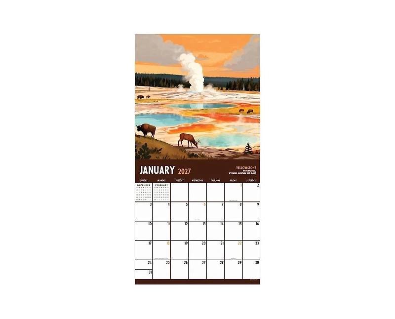 Tf Publishing Paper Goods 2027 National Parks-Art Wall Calendar