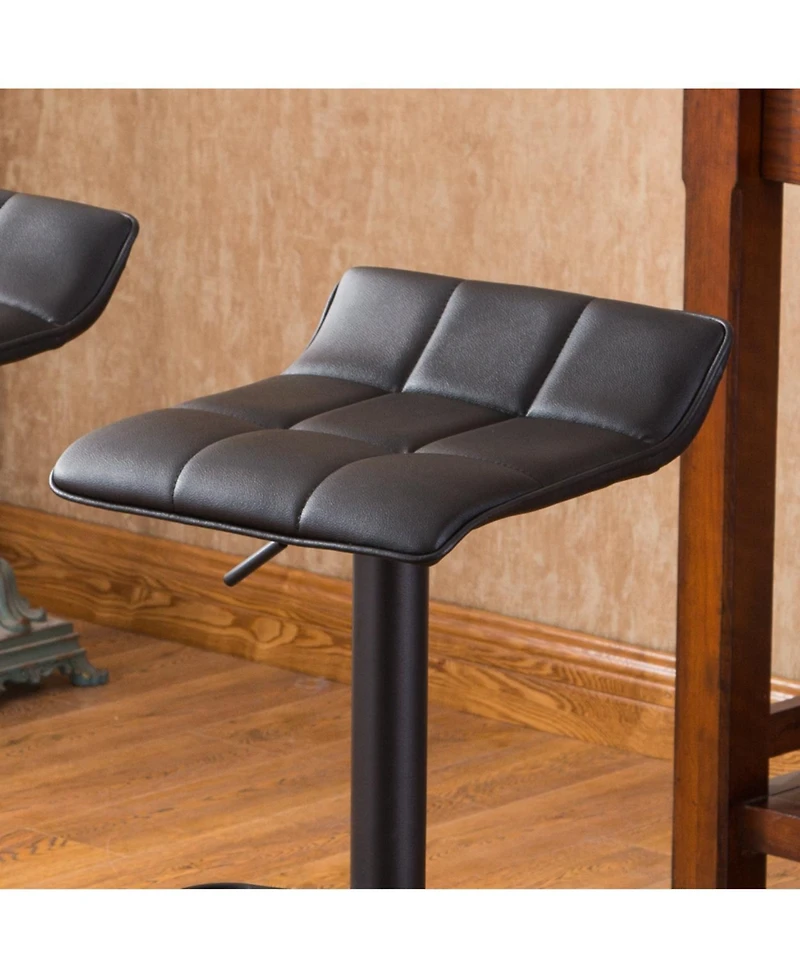 Flynama Square Adjustable Bar Table Set with 2 Swivel Stools, Gas-Lift for Modern Home
