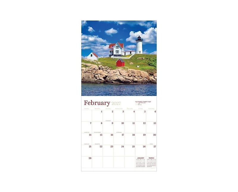 Tf Publishing Paper Goods 2027 Lighthouses Wall Calendar