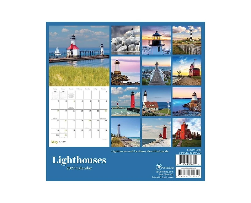 Tf Publishing Paper Goods 2027 Lighthouses Mini Calendar