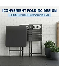 gaomon 3 Piece Patio Bistro Set, Folding Outdoor Furniture with Premium Steel Frame