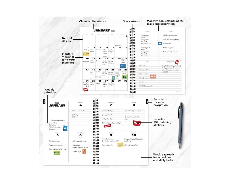 Tf Publishing Paper Goods 2027 Nascar Medium Weekly Monthly Planner