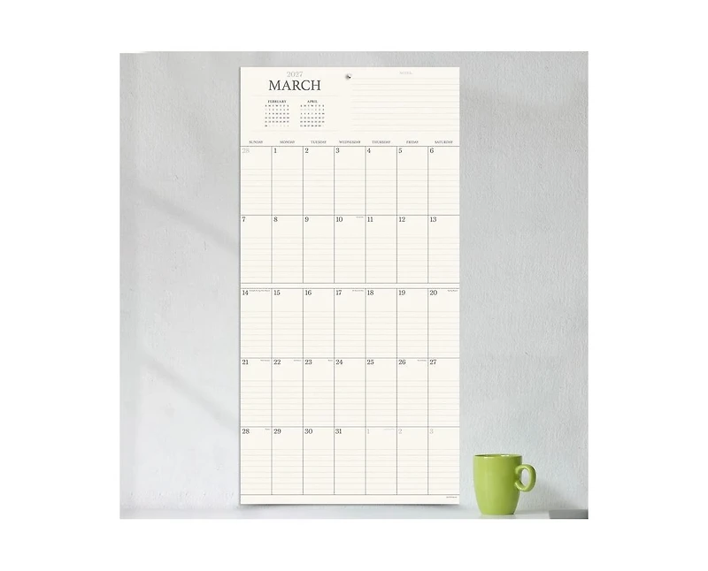Tf Publishing Paper Goods 2027 Simple Aesthetic Grid Wall Calendar