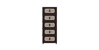 Flynama 20 Inch Five-Tier Folding Plastic Storage Cabinet Magnetic Door with Universal Moving Wheels