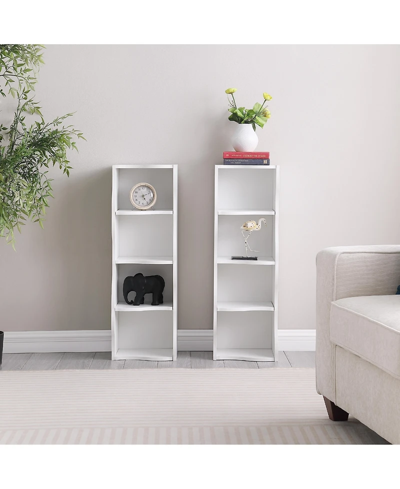 Flynama Ultra-Thin 8-Layer Wavy Border Bookshelf Detachable Combined Adjustable Shelf Home Office Storage Rack
