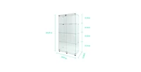 Flynama Tempered Glass Display Cabinet with Remote Control Light and Lockable Casters