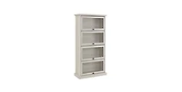 Flynama 4-Tier Tempered Glass Display Cabinet Flip-Up Door Household Collectible Toy Book Storage Showcase Cabinet