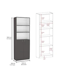 Flynama Modern 2 Door Bookcase with Shelves