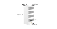 Flynama 4-Tier Bookshelf with Sliding Drawers and Bottom Drawer