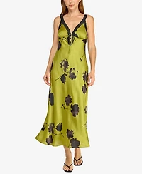 Row A Juniors' Sleeveless Lace V-Neck Dress