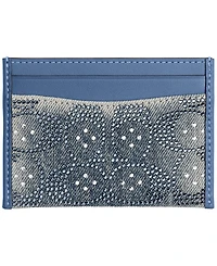 Coach Essential Crystal Signature Cotton Denim Card Case