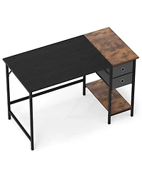 Slickblue 48 Inch Computer Desk with 2 Fabric Drawers Industrial Style