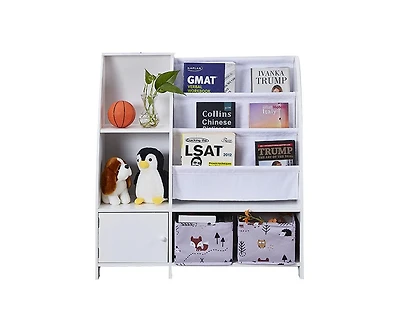Flynama Kids Funnel Style Bookcase Multi-purpose Magazine Storage Organizer