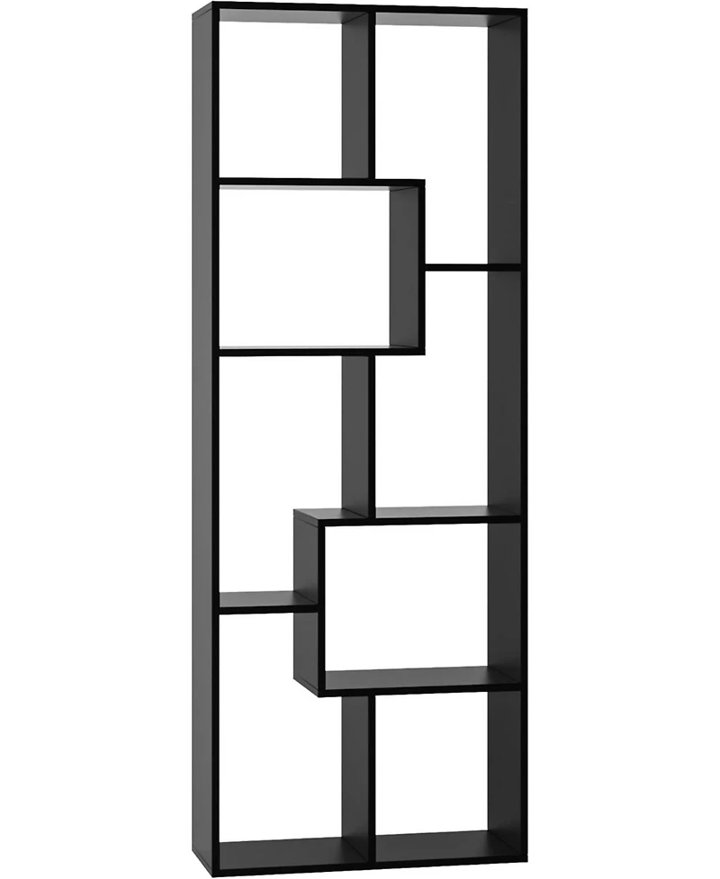 Flynama 5-Tier Asymmetrical Display Shelf Modern Bookcase Organizer