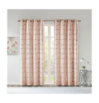 Avobird Total Blackout Metallic Print Grommet Top Curtain Panel