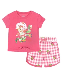 Strawberry Shortcake Girls 5-12 2-Piece T-Shirt and Dolphin Shorts Set