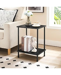Slickblue Modern End Table with 2-Tier Shelving for Home Organization