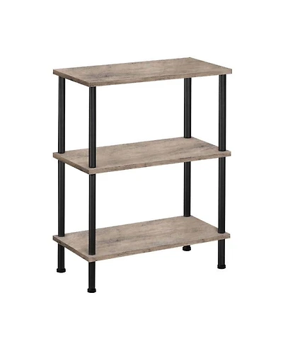 Slickblue Space-Saving Side Table with 3-Tier Open Storage Shelves