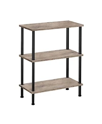 Slickblue Space-Saving Side Table with 3-Tier Open Storage Shelves