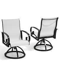 Pellebant Outdoor Aluminum Patio Swivel Dining Chairs with Sunbrella Fabric