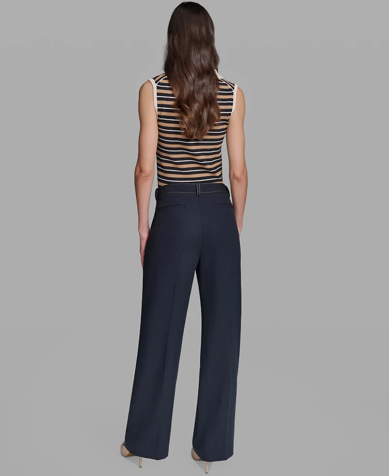 Karl Lagerfeld Paris Women's Ankle-Length Straight-Leg Pants