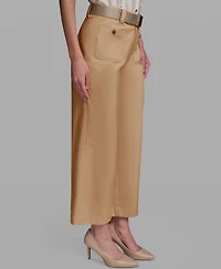 Karl Lagerfeld Paris Women's Mid-Rise Belted Cropped Pants