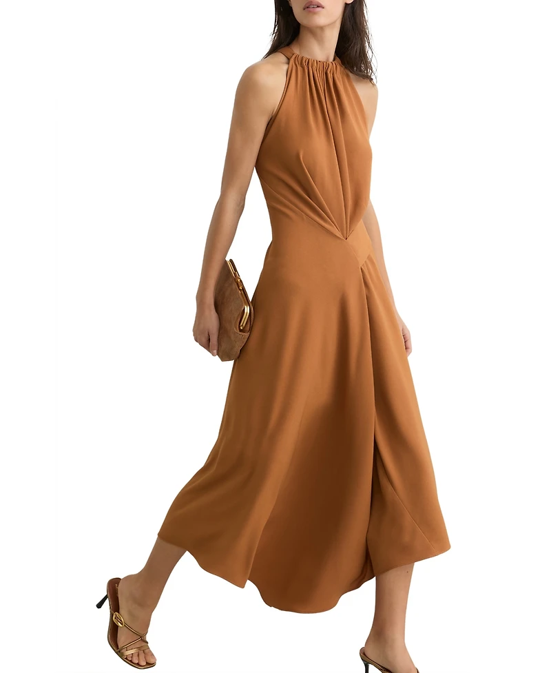 Reiss Women's Drape-Detail Sleeveless Midi Dress