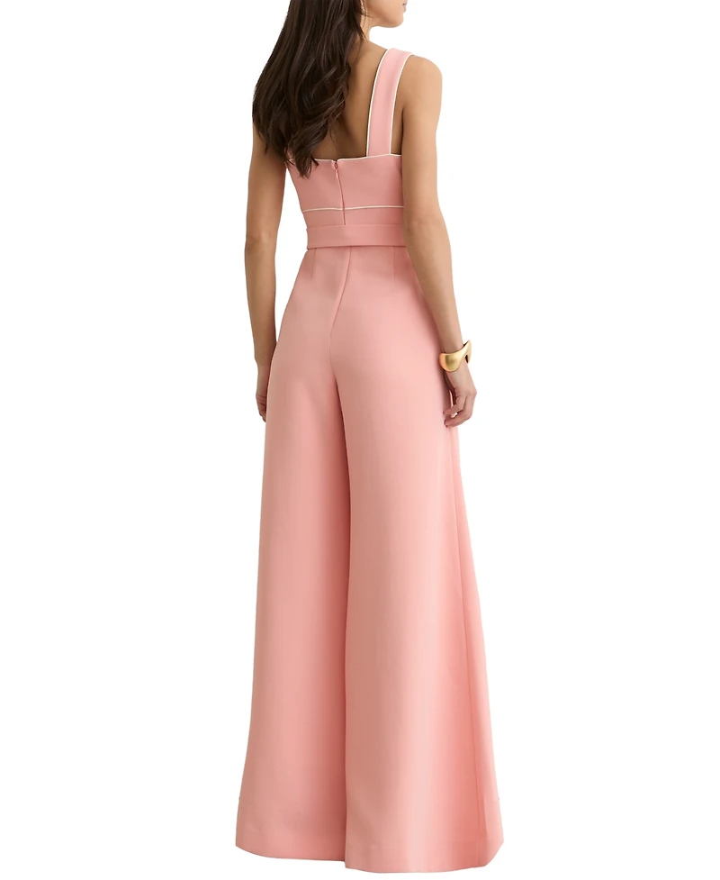 Reiss Women's Tipped Wide-Leg Belted Jumpsuit