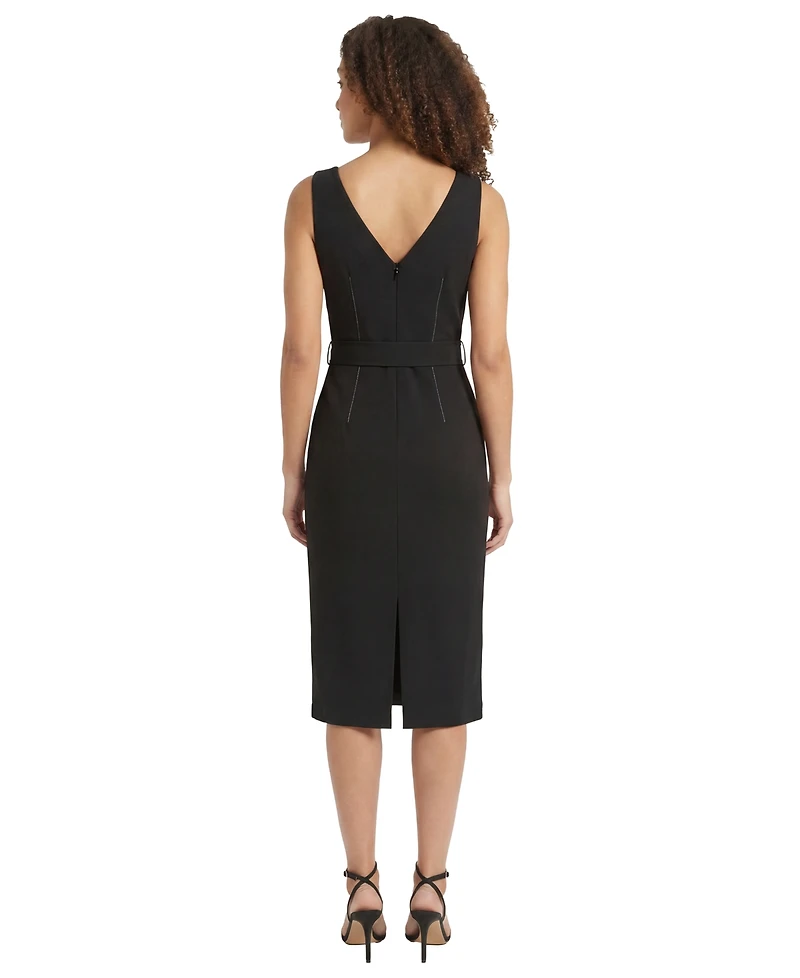 Maggy London Women's Square Neck Midi Dress