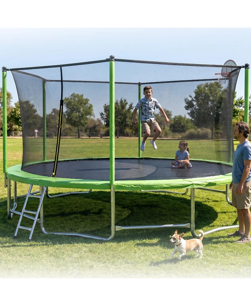 Zeny Upgraded Classic Trampoline with Balance Bar