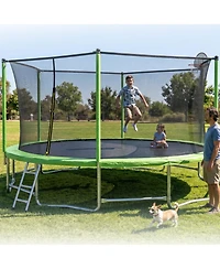 Zeny Upgraded Classic Trampoline with Balance Bar
