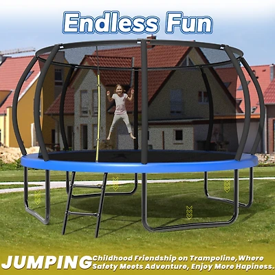Zeny Trampoline with Enclosure - Recreational Trampolines Ladder and AntiRust Coating, Astm Approval Outdoor for Kids