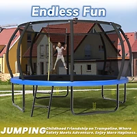 Zeny Trampoline with Enclosure - Recreational Trampolines Ladder and AntiRust Coating, Astm Approval Outdoor for Kids