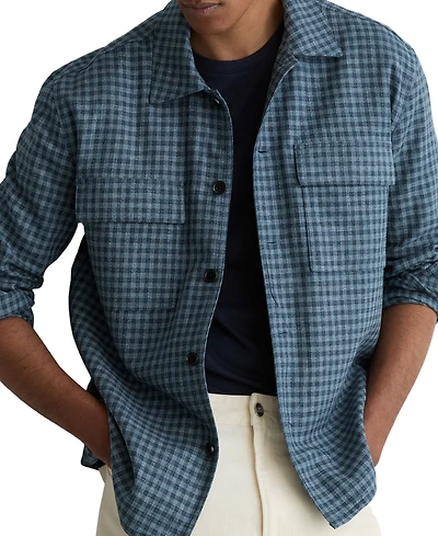Reiss Men's Sever Linen Check Overshirt