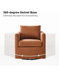 Modern Asser Slipcovered Swivel Chair
