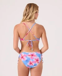 Roxy Womens Hibiscus Daze Athletic Triangle Bikini Top Haze Lace Swim Bottoms