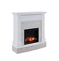 Augusta Home Jacksdale Criss-Cross Electric Media Fireplace w/ Faux Stone