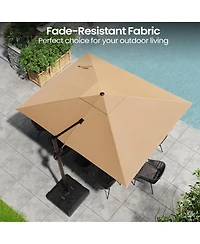 Pellebant Outdoor Patio 9 X 12Feet Aluminum Cantilever Umbrella