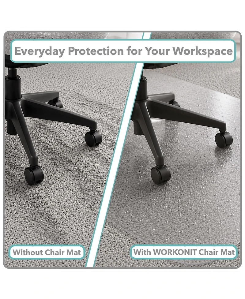 Workonit 46" x 60" Office Chair Mat for Low Pile Carpet ( Pack