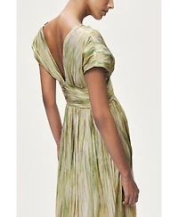 Nocturne Women's Printed V-Neck Midi Dress