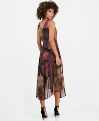 Robbie Bee Women's Cowlneck Sleeveless Midi Dress