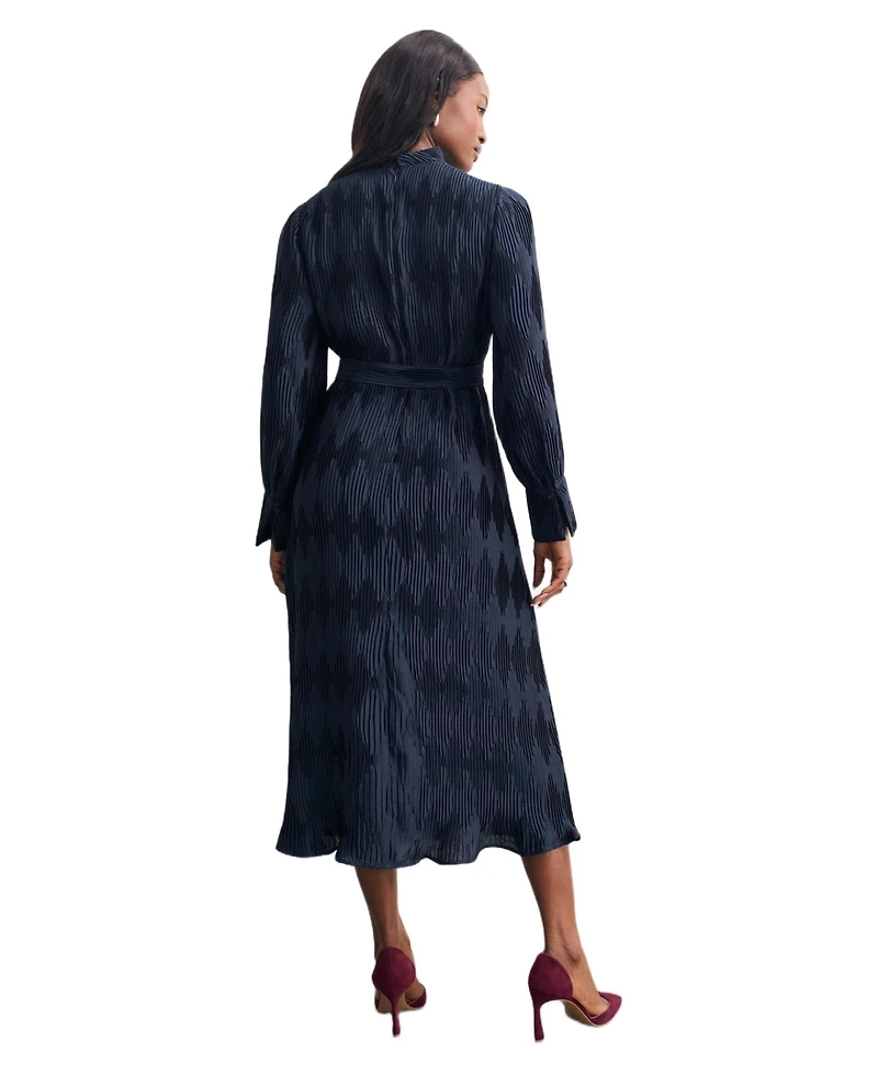 The Fold Women's Aurellie Long Sleeve Tie Waist Dress