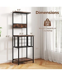 Slickblue Floor Standing Wine Bar Cabinet with Wine Rack and Glass Storage Racks