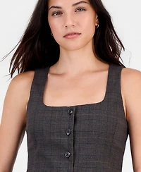 Bar Iii Women's Glen Plaid Vest Top, Macy's Exclusive